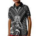 Custom New Zealand Rugby Kid Polo Shirt Maori All Black Warrior Tribal Tattoo