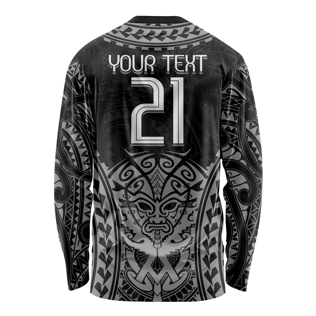 Custom New Zealand Rugby Long Sleeve Shirt Maori All Black Warrior Tribal Tattoo