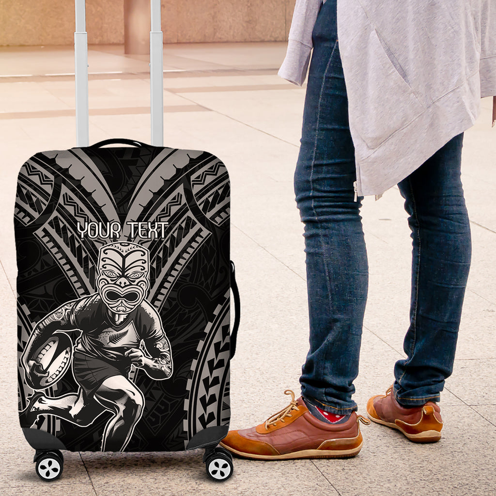 Custom New Zealand Rugby Luggage Cover Maori All Black Warrior Tribal Tattoo