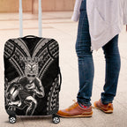 Custom New Zealand Rugby Luggage Cover Maori All Black Warrior Tribal Tattoo