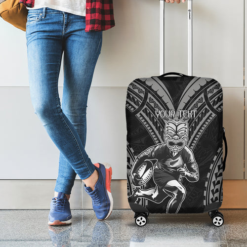Custom New Zealand Rugby Luggage Cover Maori All Black Warrior Tribal Tattoo