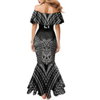 Custom New Zealand Rugby Mermaid Dress Maori All Black Warrior Tribal Tattoo