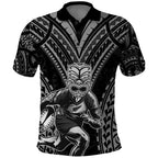 Custom New Zealand Rugby Polo Shirt Maori All Black Warrior Tribal Tattoo