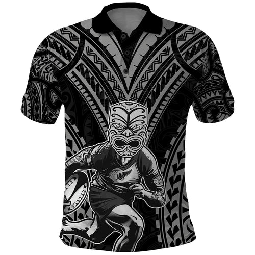 Custom New Zealand Rugby Polo Shirt Maori All Black Warrior Tribal Tattoo