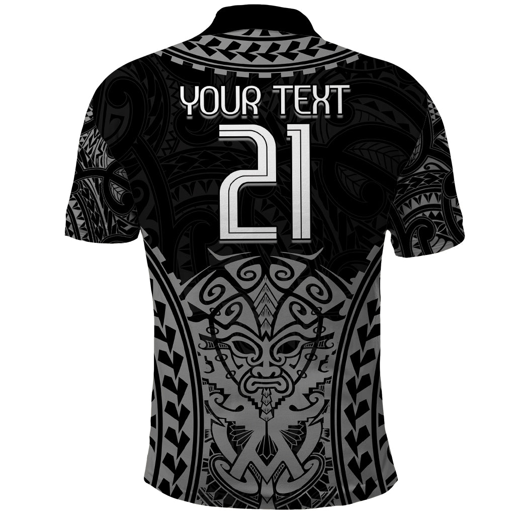 Custom New Zealand Rugby Polo Shirt Maori All Black Warrior Tribal Tattoo
