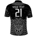 Custom New Zealand Rugby Polo Shirt Maori All Black Warrior Tribal Tattoo