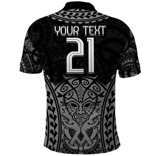 Custom New Zealand Rugby Polo Shirt Maori All Black Warrior Tribal Tattoo