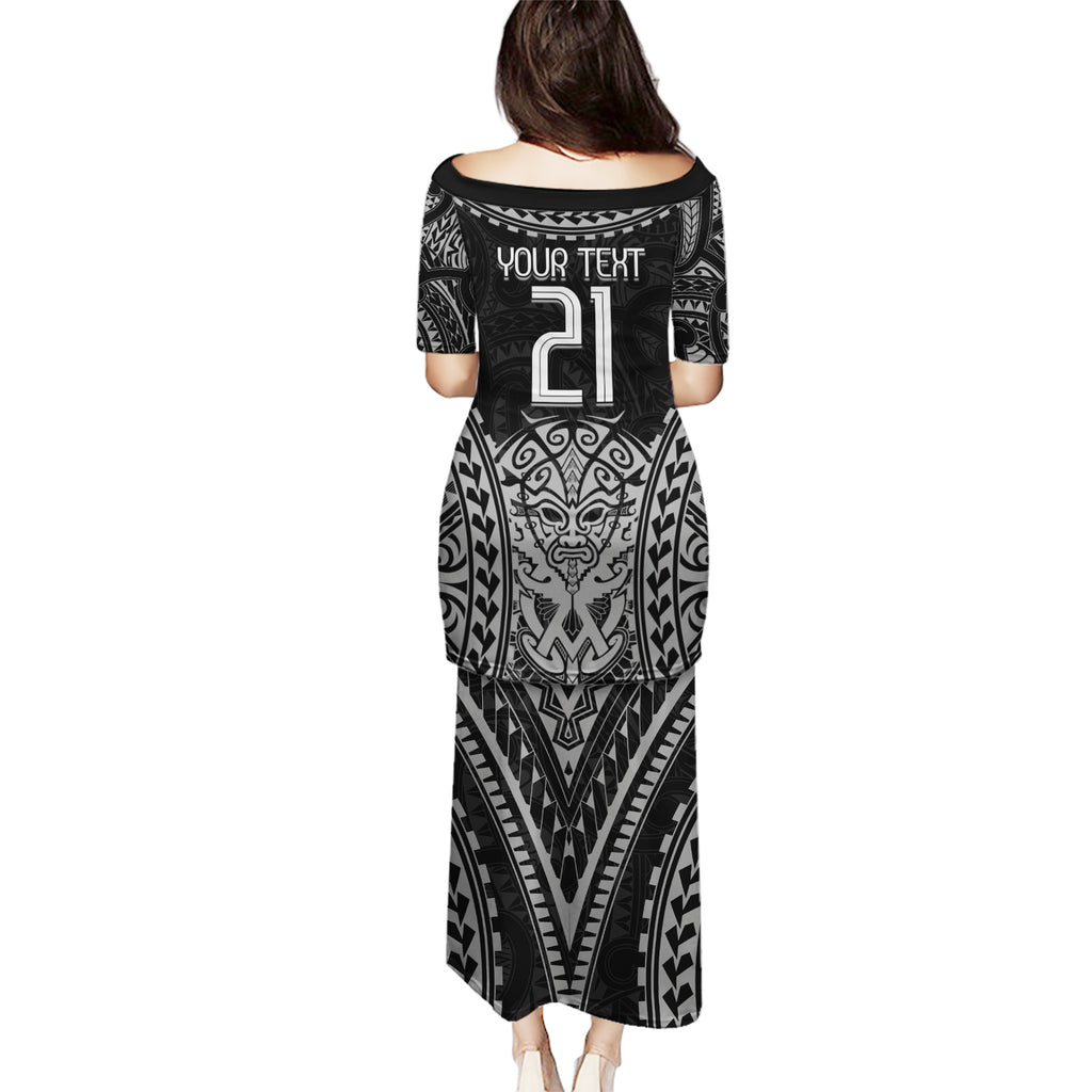 Custom New Zealand Rugby Puletasi Maori All Black Warrior Tribal Tattoo