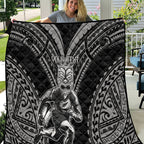 Custom New Zealand Rugby Quilt Maori All Black Warrior Tribal Tattoo