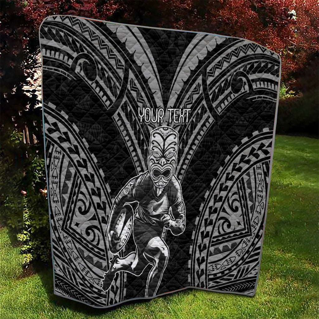 Custom New Zealand Rugby Quilt Maori All Black Warrior Tribal Tattoo