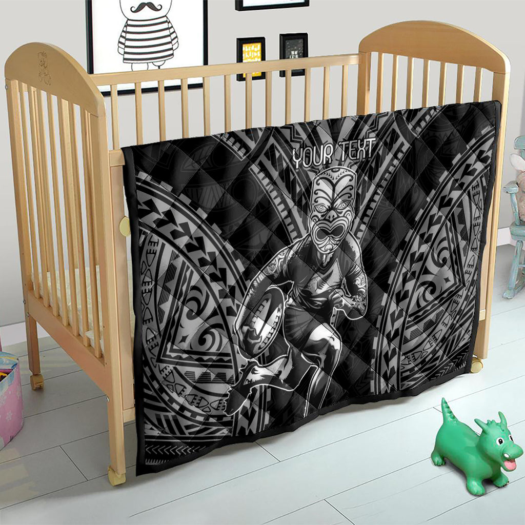 Custom New Zealand Rugby Quilt Maori All Black Warrior Tribal Tattoo