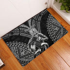 Custom New Zealand Rugby Rubber Doormat Maori All Black Warrior Tribal Tattoo