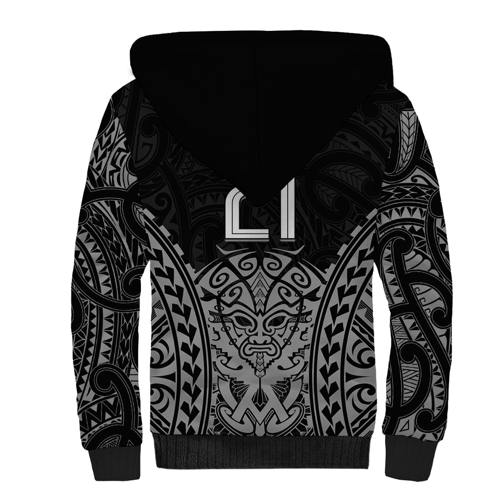 Custom New Zealand Rugby Sherpa Hoodie Maori All Black Warrior Tribal Tattoo
