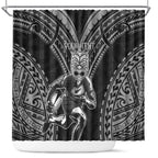 Custom New Zealand Rugby Shower Curtain Maori All Black Warrior Tribal Tattoo