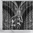Custom New Zealand Rugby Shower Curtain Maori All Black Warrior Tribal Tattoo