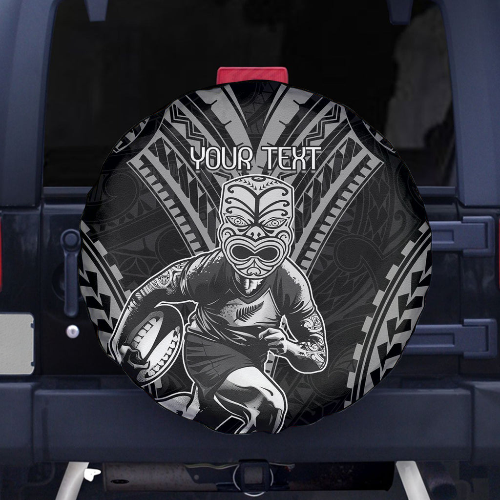 Custom New Zealand Rugby Spare Tire Cover Maori All Black Warrior Tribal Tattoo