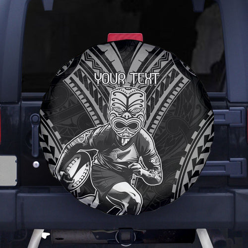 Custom New Zealand Rugby Spare Tire Cover Maori All Black Warrior Tribal Tattoo