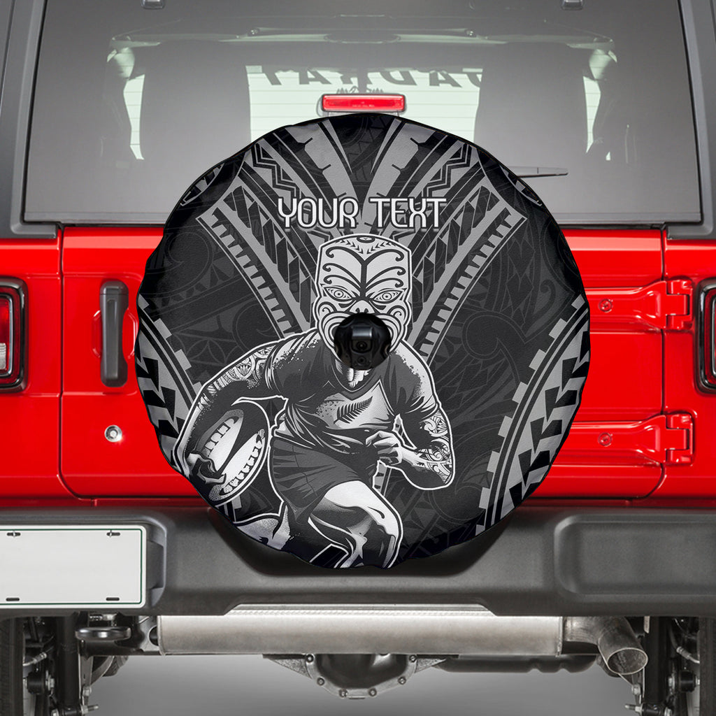 Custom New Zealand Rugby Spare Tire Cover Maori All Black Warrior Tribal Tattoo