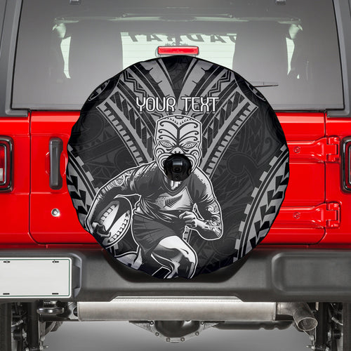 Custom New Zealand Rugby Spare Tire Cover Maori All Black Warrior Tribal Tattoo
