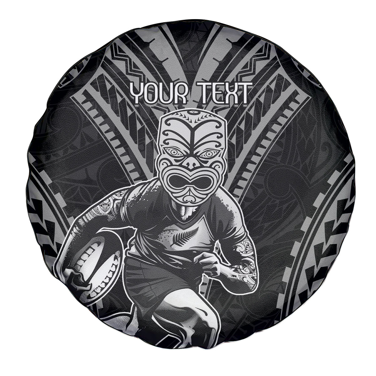 Custom New Zealand Rugby Spare Tire Cover Maori All Black Warrior Tribal Tattoo