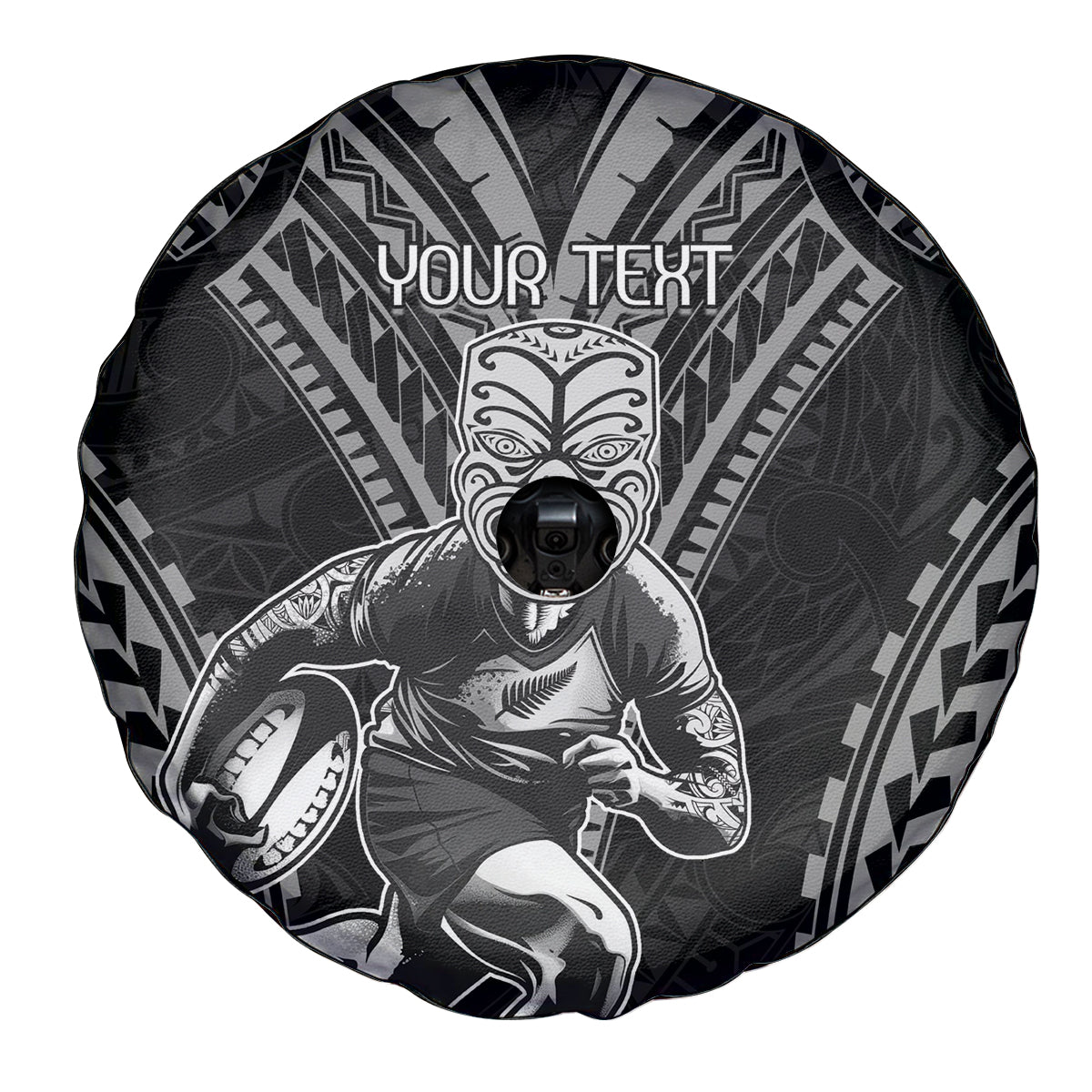 Custom New Zealand Rugby Spare Tire Cover Maori All Black Warrior Tribal Tattoo