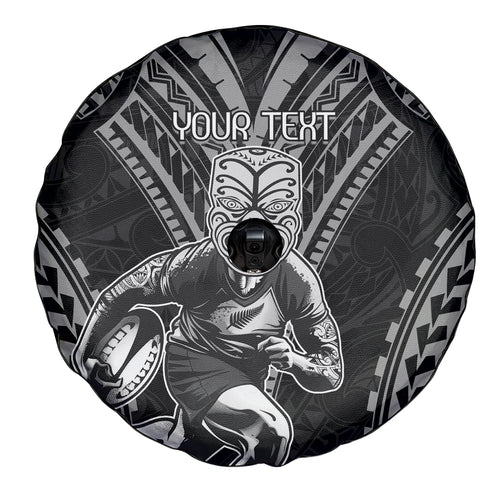Custom New Zealand Rugby Spare Tire Cover Maori All Black Warrior Tribal Tattoo