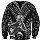 Custom New Zealand Rugby Sweatshirt Maori All Black Warrior Tribal Tattoo