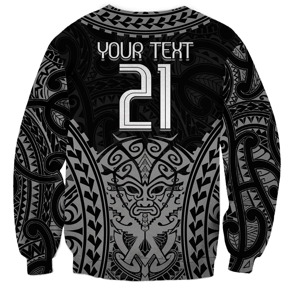 Custom New Zealand Rugby Sweatshirt Maori All Black Warrior Tribal Tattoo