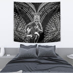 Custom New Zealand Rugby Tapestry Maori All Black Warrior Tribal Tattoo