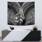 Custom New Zealand Rugby Tapestry Maori All Black Warrior Tribal Tattoo