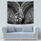 Custom New Zealand Rugby Tapestry Maori All Black Warrior Tribal Tattoo