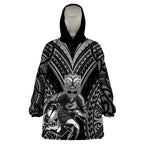 Custom New Zealand Rugby Wearable Blanket Hoodie Maori All Black Warrior Tribal Tattoo