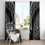 Custom New Zealand Rugby Window Curtain Maori All Black Warrior Tribal Tattoo