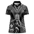 Custom New Zealand Rugby Women Polo Shirt Maori All Black Warrior Tribal Tattoo