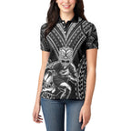 Custom New Zealand Rugby Women Polo Shirt Maori All Black Warrior Tribal Tattoo