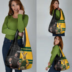 Custom New Zealand and Australia Rugby Grocery Bag Kangroo and Maori Warrior Together