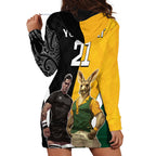 Custom New Zealand and Australia Rugby Hoodie Dress Kangroo and Maori Warrior Together