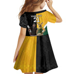 Custom New Zealand and Australia Rugby Kid Short Sleeve Dress Kangroo and Maori Warrior Together