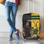 Custom New Zealand and Australia Rugby Luggage Cover Kangroo and Maori Warrior Together