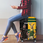 Custom New Zealand and Australia Rugby Luggage Cover Kangroo and Maori Warrior Together