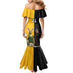 Custom New Zealand and Australia Rugby Mermaid Dress Kangroo and Maori Warrior Together