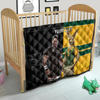 Custom New Zealand and Australia Rugby Quilt Kangroo and Maori Warrior Together