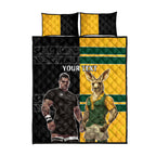 Custom New Zealand and Australia Rugby Quilt Bed Set Kangroo and Maori Warrior Together