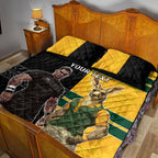 Custom New Zealand and Australia Rugby Quilt Bed Set Kangroo and Maori Warrior Together