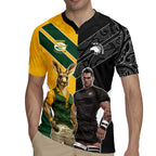 Custom New Zealand and Australia Rugby Rugby Jersey Kangroo and Maori Warrior Together