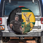 Custom New Zealand and Australia Rugby Spare Tire Cover Kangroo and Maori Warrior Together