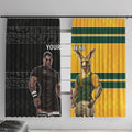 Custom New Zealand and Australia Rugby Window Curtain Kangroo and Maori Warrior Together