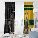 Custom New Zealand and Australia Rugby Window Curtain Kangroo and Maori Warrior Together