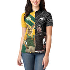 Custom New Zealand and Australia Rugby Women Polo Shirt Kangroo and Maori Warrior Together
