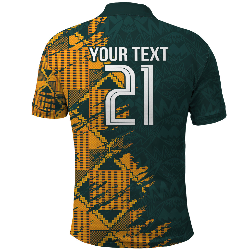 Custom South Africa Rugby Polo Shirt The Springboks Mascot Sporty Version